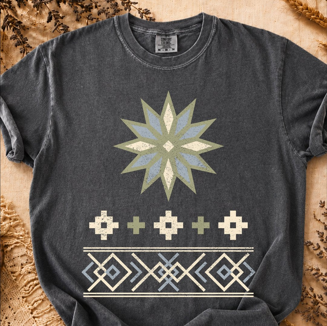 Winter Star Geometry, Ancient Symbols T-Shirt, Heavyweight