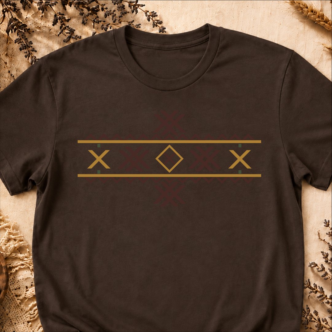 Wolf Fangs Motif, Ancient Symbols T-Shirt, Lightweight
