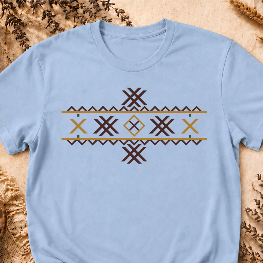 Wolf Fangs Motif, Ancient Symbols T-Shirt, Lightweight