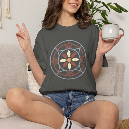 Sun Wheel Pattern, Ancient Symbols T-Shirt, Heavyweight