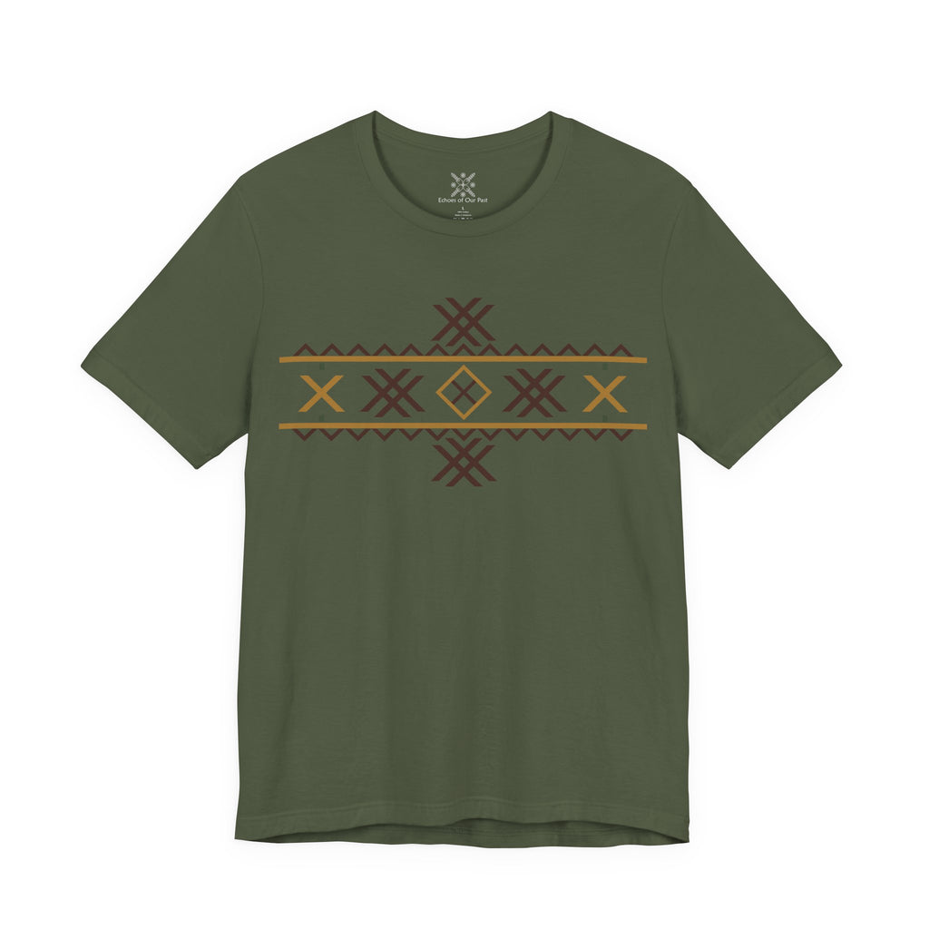 Wolf Fangs Motif, Ancient Symbols T-Shirt, Lightweight