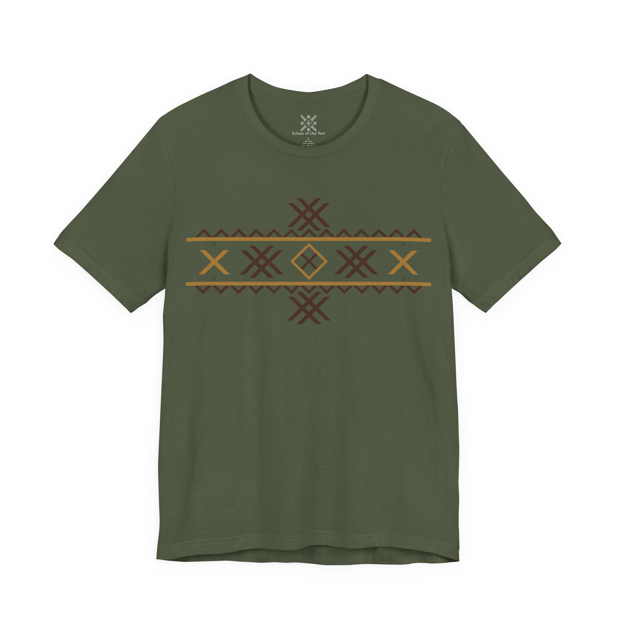 Wolf Fangs Motif, Ancient Symbols T-Shirt, Lightweight