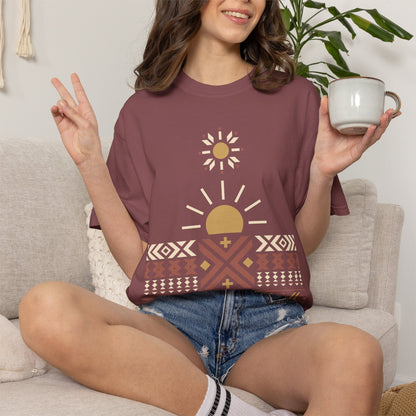 Quiet Sunburst, Ancient Symbols T-Shirt, Heavyweight