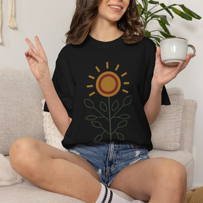 Bright Sunflower, Ancient Symbols T-Shirt, Heavyweight