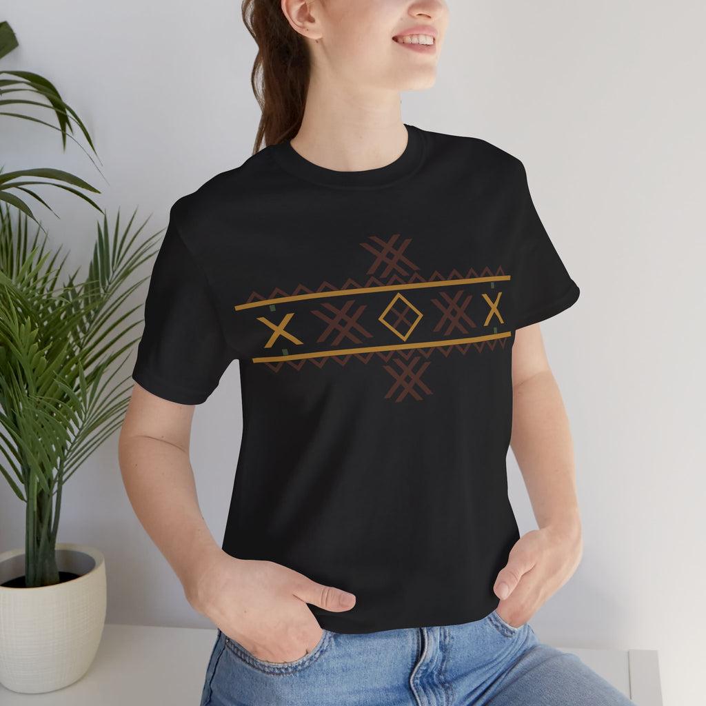 Wolf Fangs Motif, Ancient Symbols T-Shirt, Lightweight