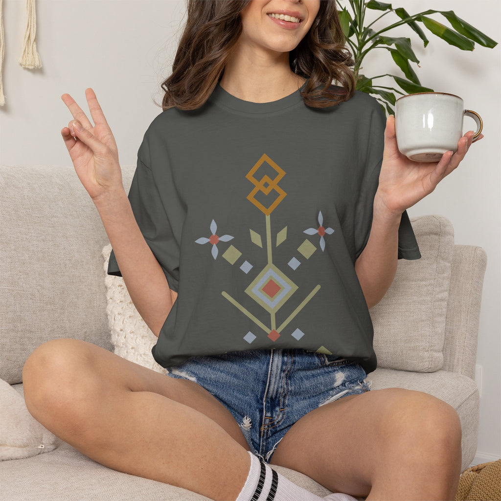 Geometric Frost Pattern, Ancient Symbols T-Shirt, Heavyweight