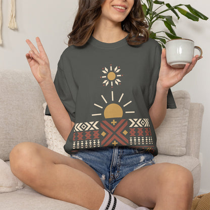Quiet Sunburst, Ancient Symbols T-Shirt, Heavyweight