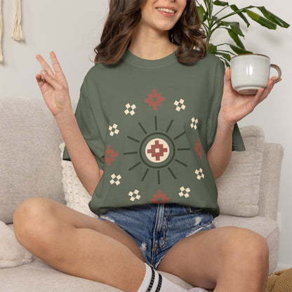 Circular Bloom, Ancient Symbols T-Shirt, Heavyweight